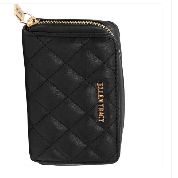 Ellen Tracy Diamond Quilted Zip Around Indexer Wallet - New - Picture 5 of 9